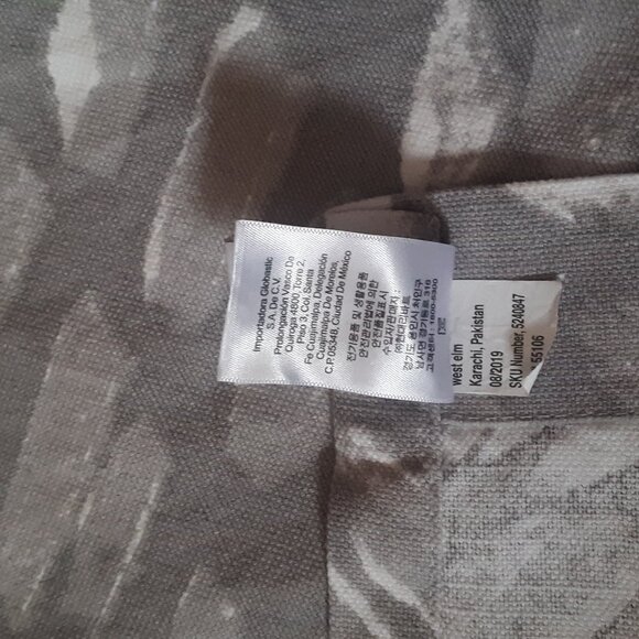 2 West Elm 48"x84" Stone Grey Slanted Dot Print Curtain. Set of 2 - Picture 6 of 7